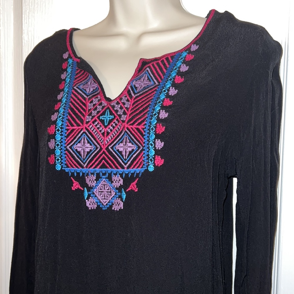 Black Embroidered Everly Top from Anthropologie